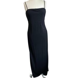City Triangle Y2K Black Whimsigoth Dark Romantic Square Neck Maxi Dress Size M